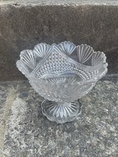 Henry Greener Pressed Glass Petal Shaped Compote Pedestal Bowl 1886 Rd# 276977