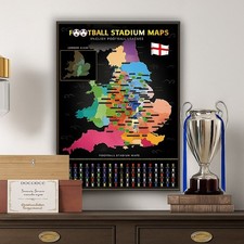 EFL England Football Stadium Scratch-Off Map