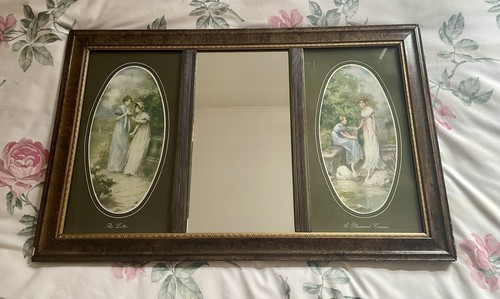 Vintage wooden framed triple - vintage,