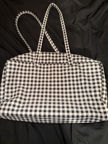 Baggu black white gingham - gingham, zip