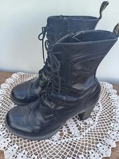 Dr Martens Regina Brogue Black Leather Boots EU 41 UK 7