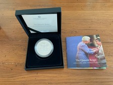 The Queens Reign  2022 UK £5 Silver Proof Piedfort Coin