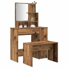 WALPLUS Dressing Table Set Old Wood Engineered Wood