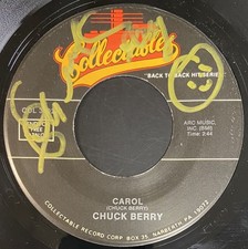 CHUCK BERRY Autographed Signed Carol / School Days 7" 45 Single