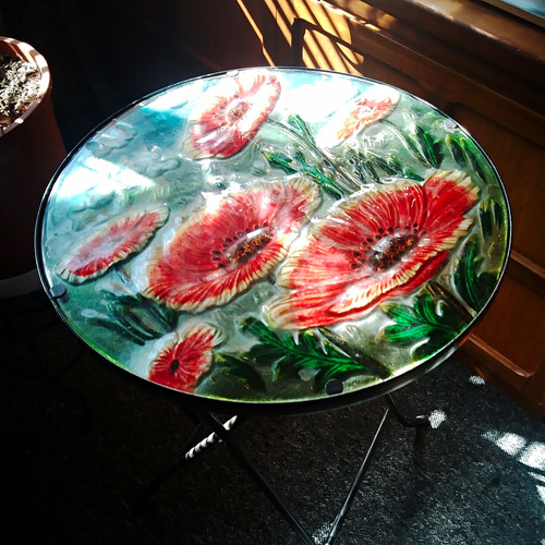 Folding round side table - folding,