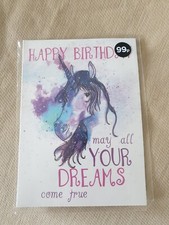 Birthday Unicorn Card [Blue] - Mountain Warehouse - No envelope