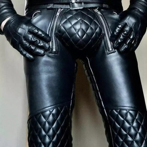 Men genuine leather pant - leather,