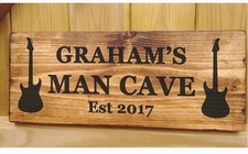Music Room Sign Wooden Guitar
