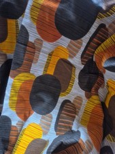 Vintage 70s Pair of Curtains In Oranges Yellows & Brown 55in X 44in Wide  Retro