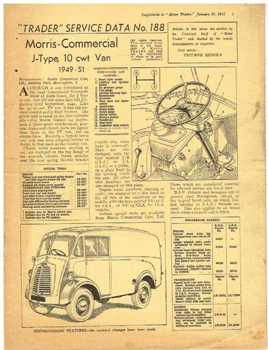 Morris commercial type van - j-type,