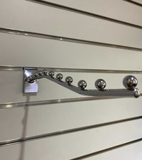 SLAT WALL 9 Ball Sloping Arm Chrome for Retail Display Scarf Hanger Shop Fitting