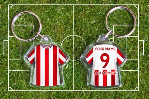 Stoke football shirt keyring - stoke,