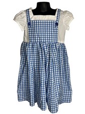 WIZARD OF OZ DOROTHY BLUE WHITE DRESS FANCY DRESS UP COSTUME AGE 5-7 YEARS SHORT