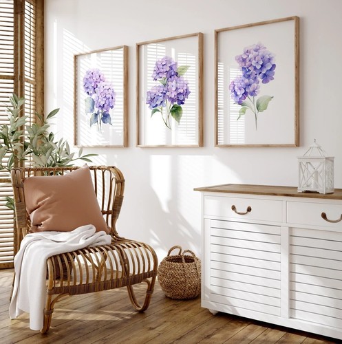 Watercolour purple hydrangea - watercolour,