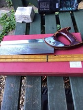 tenon saw unusual stainless plate on handle and saw back think these were swiss