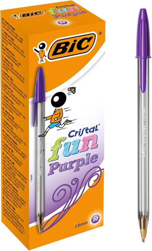 Bic cristal fun 6mm purple - 1.6mm,
