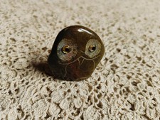 Vintage Miniature Stone Owl 4cm x 4.5cm x 1.5cm