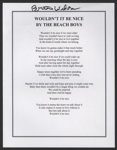 The beach boys signed - signed, lyrics