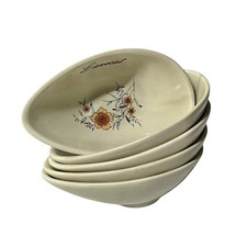 Set of 5 Vintage French Ceramic Avocado Dishes | Shabby Chic Avocado Bowls