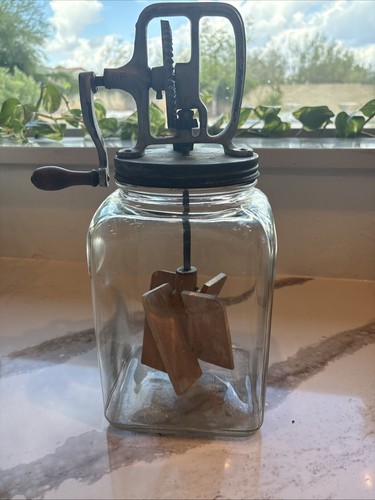 Antique dazey glass - glass, butter