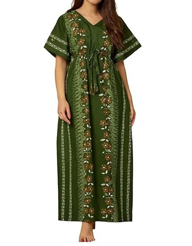 Women cotton printed - cotton, kaftan