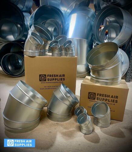 Degree galvanised duct bend - 45,