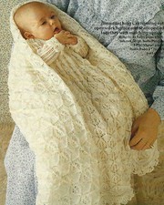 Vintage Heirloom Baby Shawl and Christening Robe Knitting Pattern  3ply  502