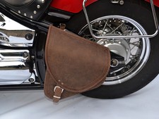 Yamaha Dragstar V-star XVS 650 CUSTOM Brown Leather Swingarm Pannier Saddle Bag