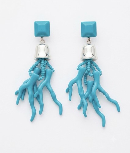 Turquoise blue acrylic - turquoise, coral