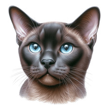 Siamese Cat Head Vinyl Sticker