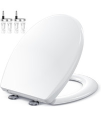 Zuvo Luxury Toilet Seat White Soft Close Top Quick Release Hinges O Shape