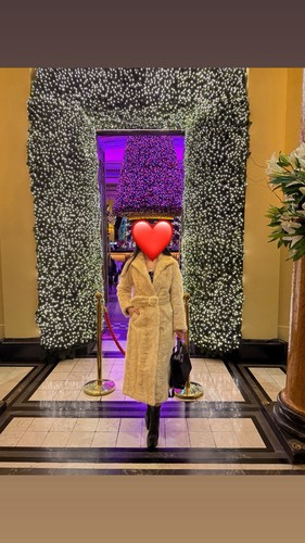 White mink long - long, coat