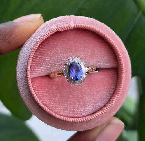1ct tanzanite diamond ring 9ct - tanzanite,