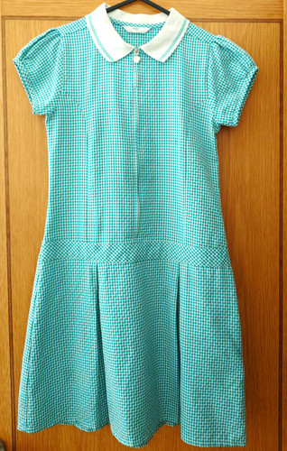Girls green gingham - green,