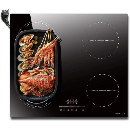 White black induction hob - white/black,