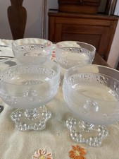 set of four vintage ornate sundae dessert dishes no chips