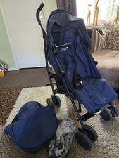 Cuggl Pushchair Pram Stroller Ink Blue - Rain Cover & Shopping Basket