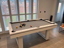 6ft / 7ft Electric White With Grey Cloth Pool Dining & Table Tennis Table
