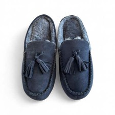 Just Sheepskin Men's Slippers Chiswick Dark Blue RRP £70