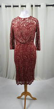 savoir Red/Gold lace Shift