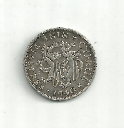 Cyprus nine piastres 1940 - nine,