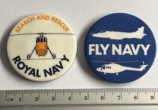 2x Vintage Collectible Pin Badges Royal Navy Fly Navy military aircraft