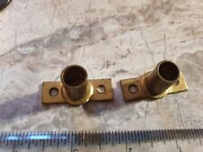 Two (1 Pair)  Antique Brass Curtain Rod Wardrobe / Rail Brackets 3/8 Inch (No 2)