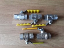 GAS LEVER BALL VALVE YELLOW HANDLE 1/2" & 3/4" FEMALE FOR NAT & LPG GAS 