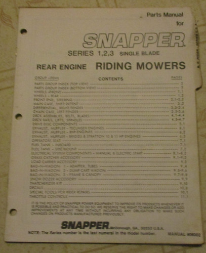Snapper series rear - series, 3
