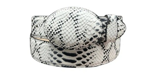 Python faux leather belt - leather,