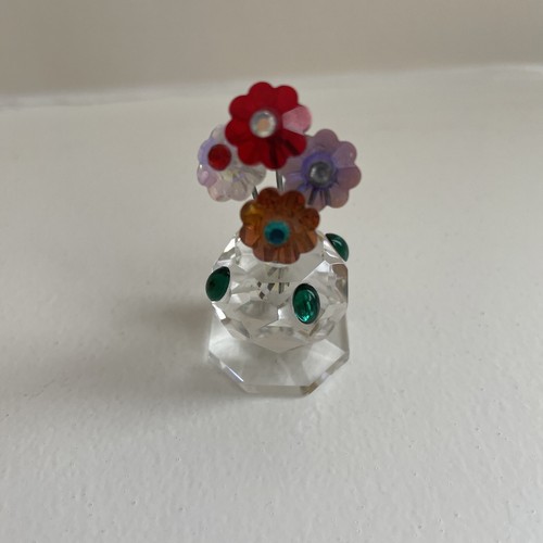 Crystal flower basket ornament - crystal,
