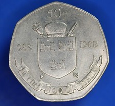 Irish EIRE Ireland 1988 Fifty Pence 50p coin, Dublin Millennium   [30803]