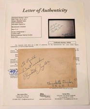 Elizabeth Taylor Signed 1940's JSA COA Autograph Auto Liz Actress Vintage
