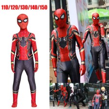 Kids Boys Men Avengers Iron Spiderman Costume Cosplay Party Fancy Dress Jumpsuit